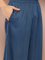 Men Teal Rayon Solid Pathani Sets