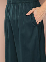 Men Green Rayon Solid Pathani Sets