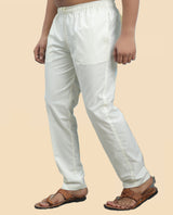 Men Cream Solid Pajama