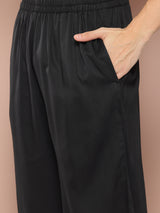 Men Black Rayon Solid Pathani Sets