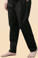 Men Black Solid Salwar Style Pajama