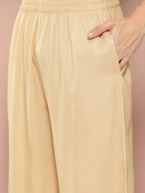 Men Beige Rayon Solid Pathani Sets