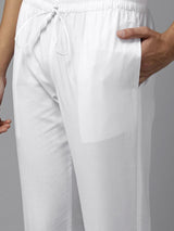 Men White Regular Pure Cotton Pathani Printed Men's Kurta With White Salwar