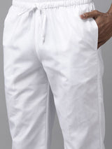Men Off White Regular Pure Cotton Pathani Printed Men's Kurta With White Salwar
