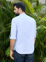Blue Solid cotton Short Kurta