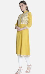 Women Mustard Printed Dress