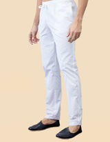 Men White Solid Pajama