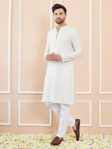 Men Pearl Grace Chanderi Silk Sequins Kurta