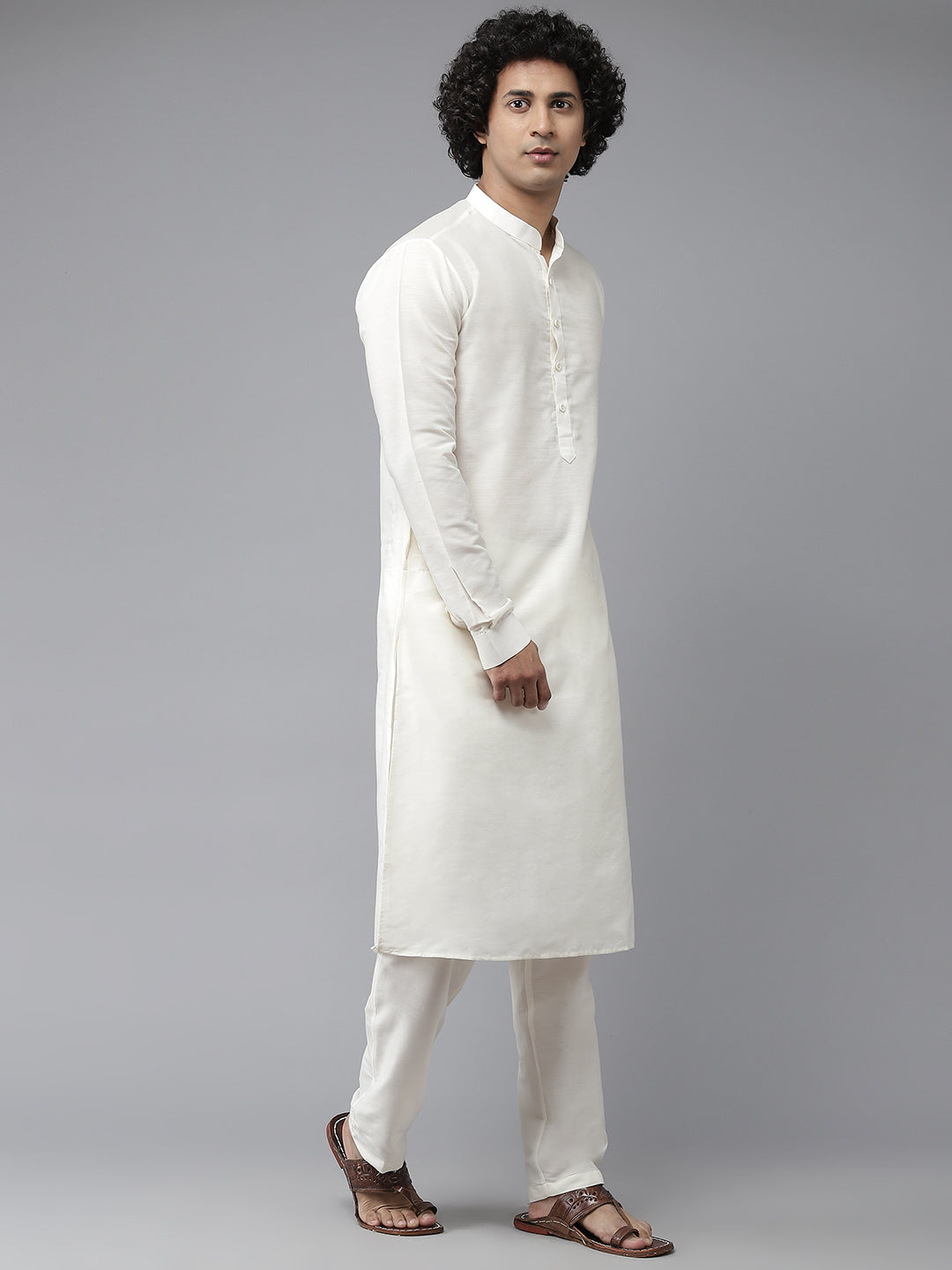 Riwaat.com Men Off White Kurta Pajama & Turquoise Blue Woven Design Jacquard Nehru jacket Riwaat Indo Western