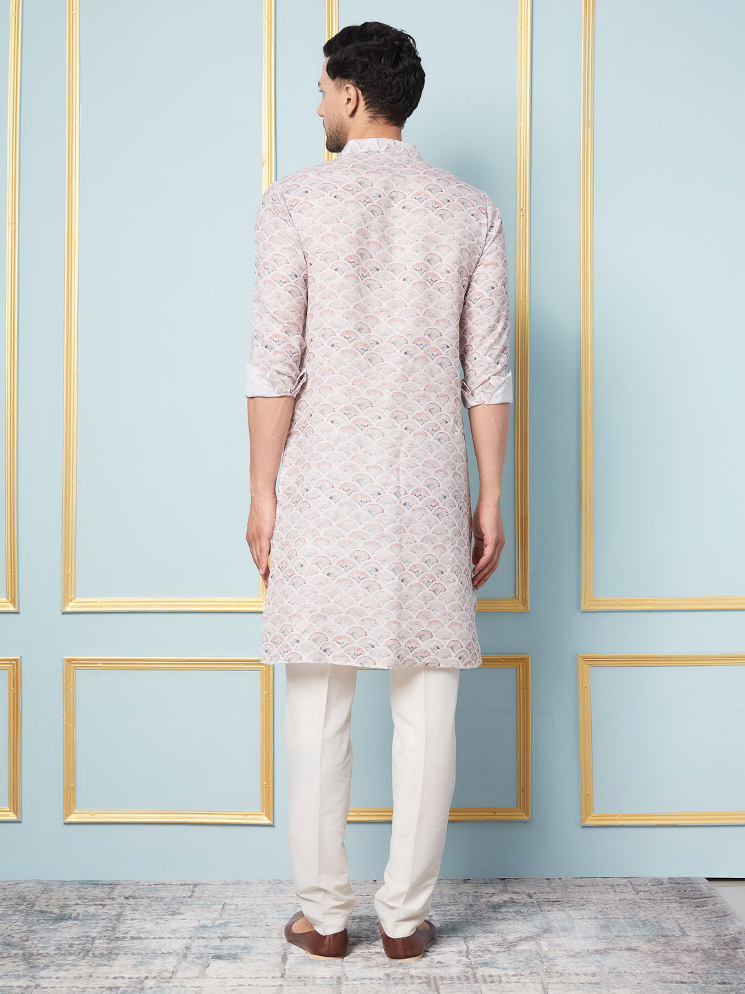 Men Multicoloured Printed Kurta With pyjama