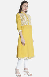 Women Mustard Printed Dress