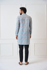 Men Multicolor Striped Pure Cotton Pathani Kurta