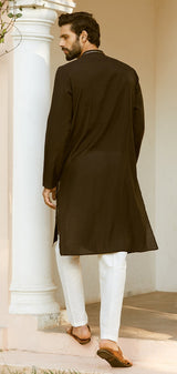 Men Twilight Elegance Chanderi Silk Sequins Kurta