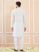 Men Pearl Grace Chanderi Silk Sequins Kurta