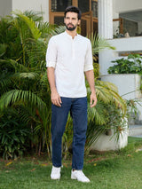 Cream Deluxe Cotton Short Kurta
