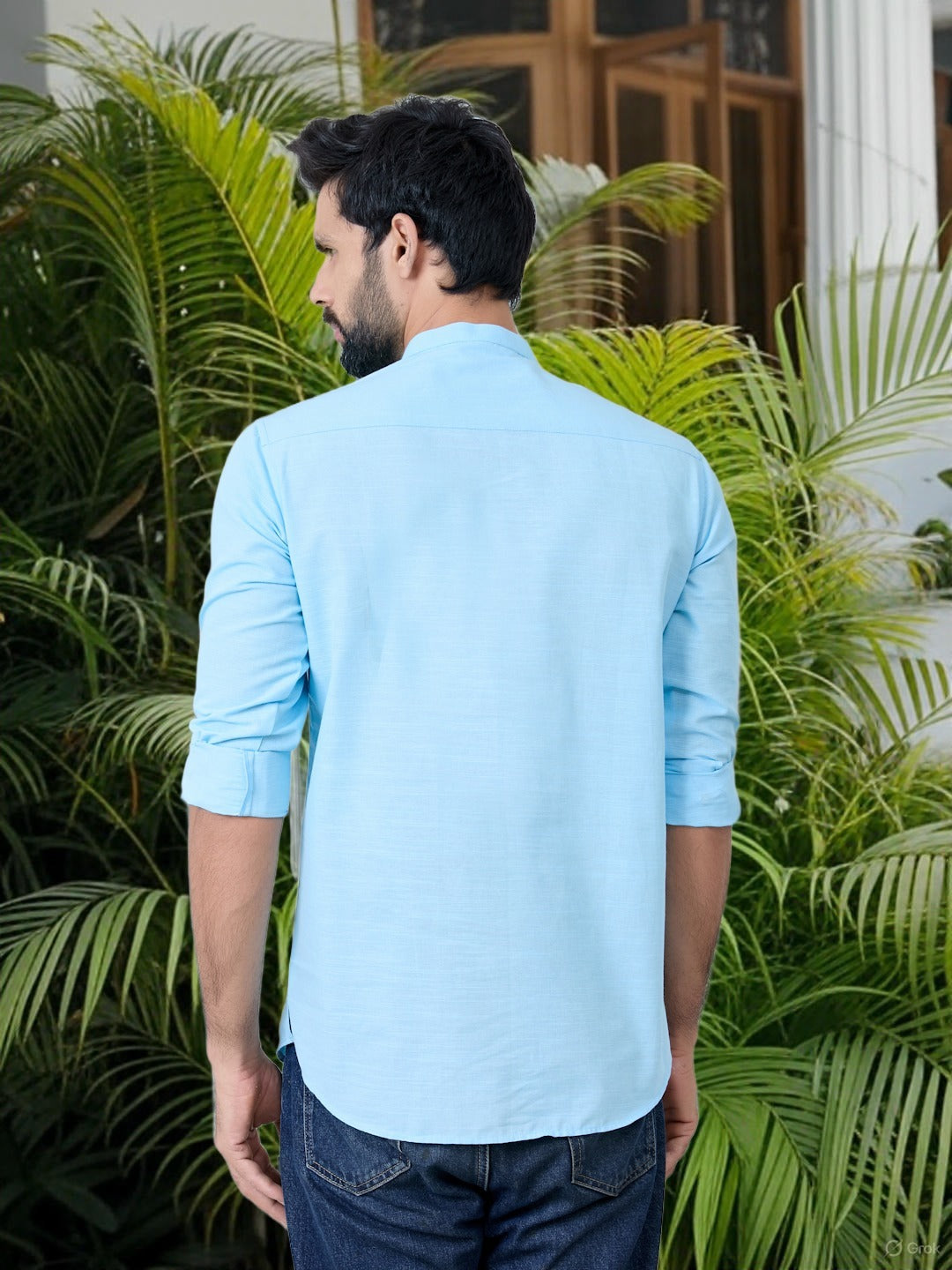 Men Pack Of 2 Turquoise Blue & Pink Cotton Solid Short Kurta