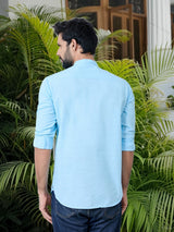 Men Pack Of 2 Turquoise Blue & Navy Blue Cotton Solid Short Kurta