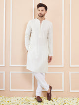 Men Pearl Grace Chanderi Silk Sequins Kurta