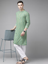 Riwaat.com Men Multi Printed Pure Cotton Straight Kurta Riwaat Printed