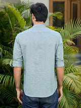 Men Pack Of 2 Turquoise Blue & Green Cotton Solid Short Kurta