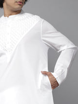 White Yoke Design Straight Kurta