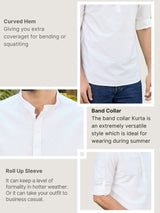 Cream Deluxe Cotton Short Kurta