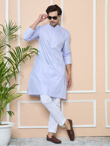 Purple Silk Jacquard Straight kurta