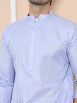 Purple Silk Jacquard Straight kurta