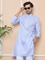Purple Silk Jacquard Straight kurta