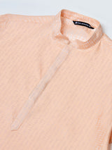 Peach Silk Jacquard Straight kurta