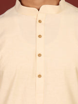 Dark Cream Delux Cotton Solid Straight Kurta