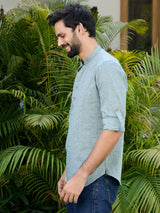 Men Pack Of 2 Turquoise Blue & Grey Cotton Solid Short Kurta