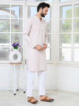Men Thistle Purple Ethnic Motifs Sequins Embroidered Straight Kurta