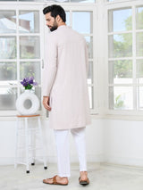 Men Thistle Purple Ethnic Motifs Sequins Embroidered Straight Kurta