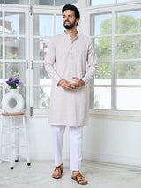 Men Thistle Purple Ethnic Motifs Sequins Embroidered Straight Kurta