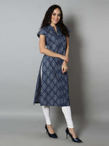 Women Blue Abstract Print Kurti