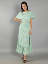 Women Green A-Line Dress