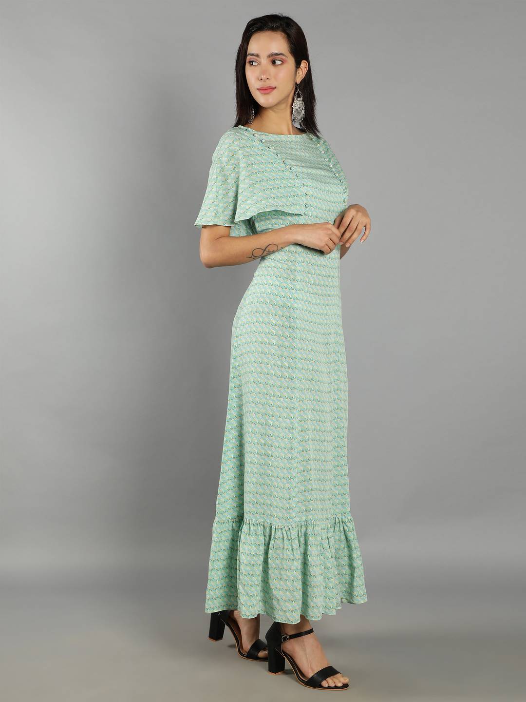 Women Green A-Line Dress