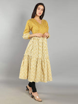 Women Mustard Fit and Flare Dress