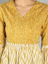 Women Mustard Fit and Flare Dress