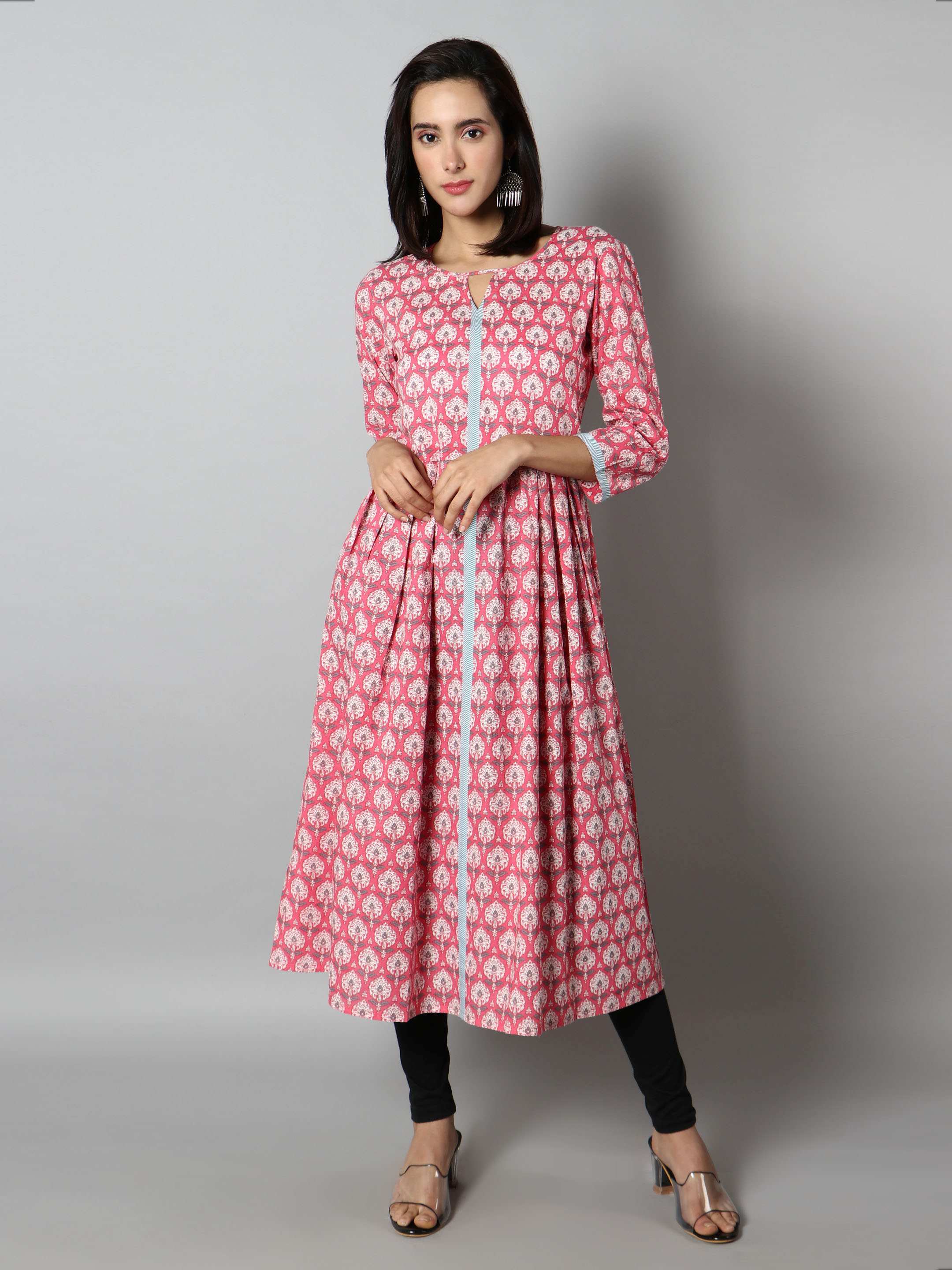 Women Pink Fit and Flare Dress