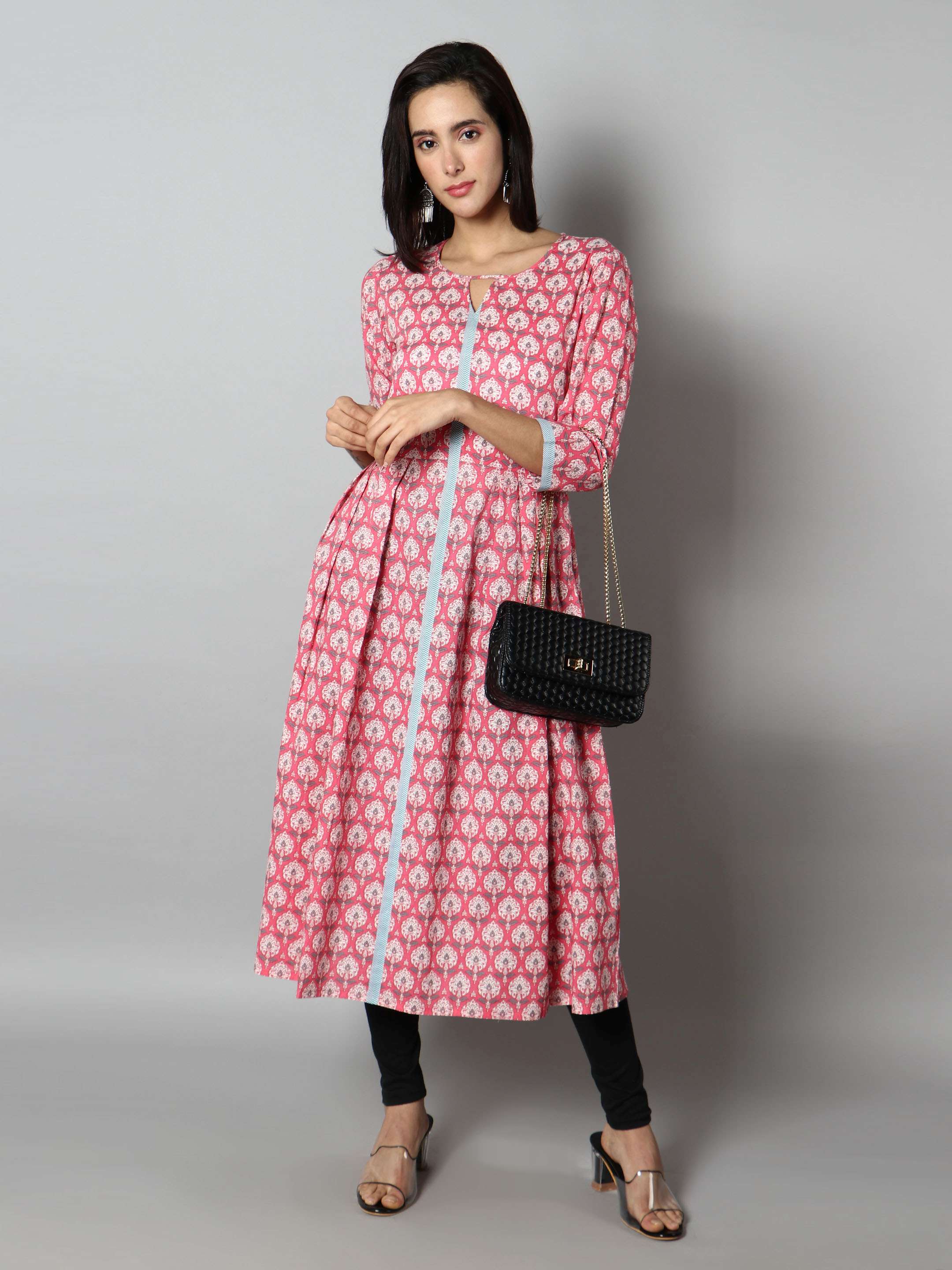 Women Pink Fit and Flare Dress