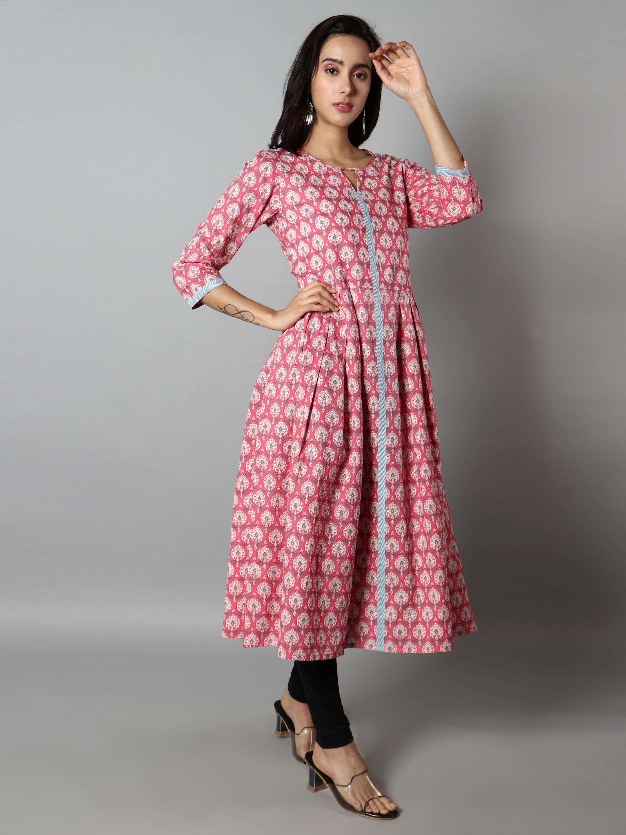 Women Pink Fit and Flare Dress