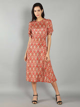 Women Rust A-Line Dress