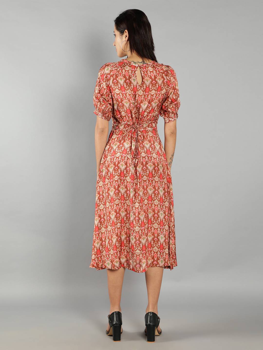 Women Rust A-Line Dress