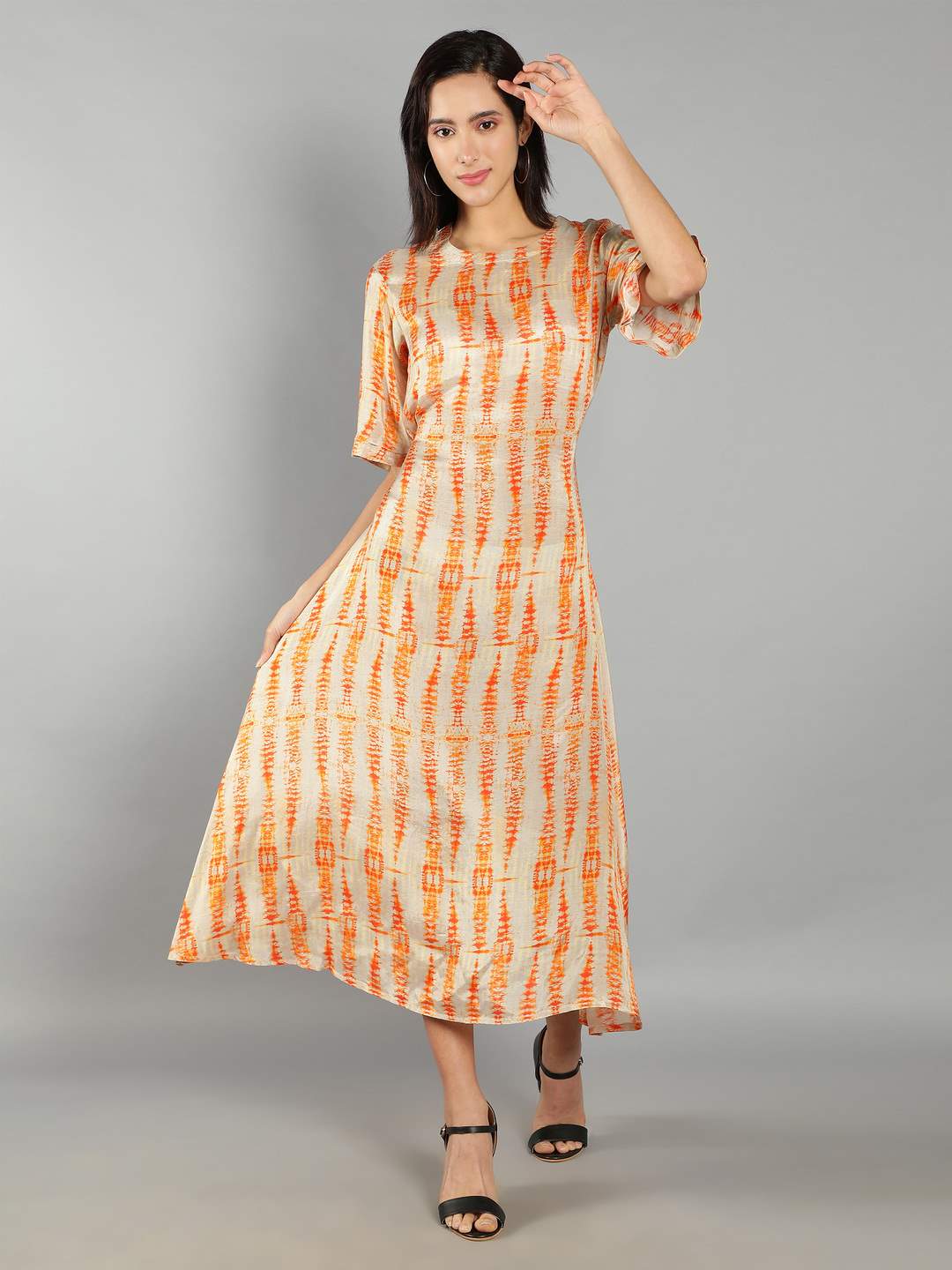 Women Peach, Red A-Line Dress