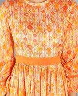 Women Sunset Orange and Yellow A-Line Dress