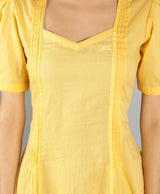 Women Bright Yellow A-Line Dress