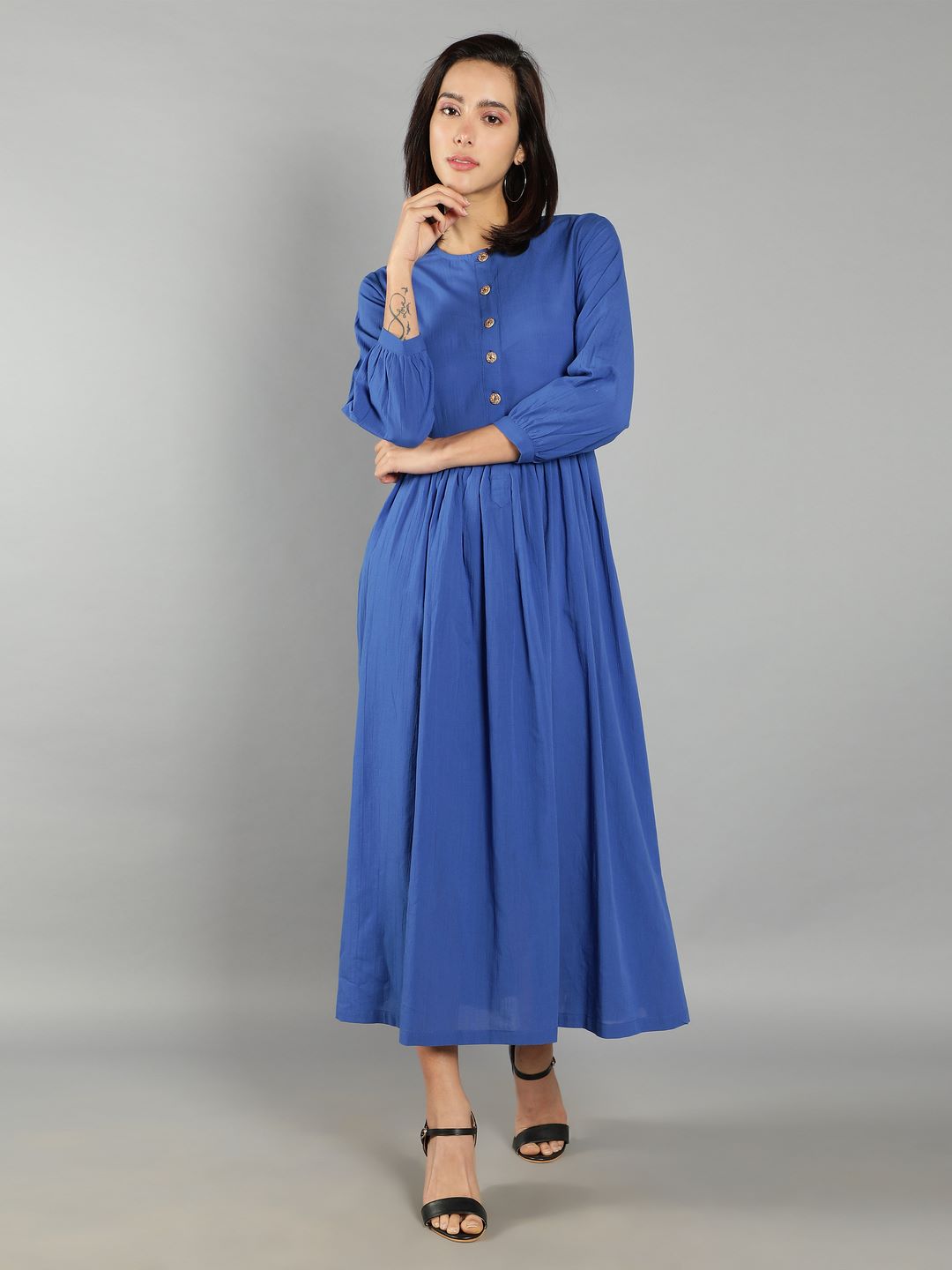 Women Royal Blue A-Line Dress