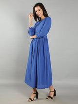 Women Royal Blue A-Line Dress